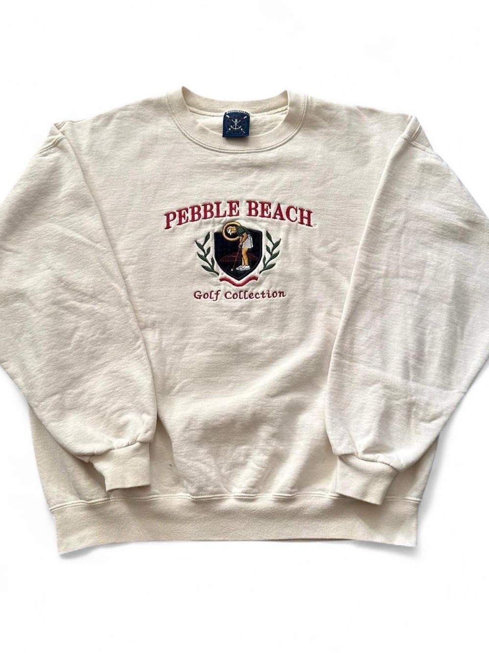 Vintage 1990s Pebble Beach Golf Collection Crewneck Sweatshirt - Cream XL